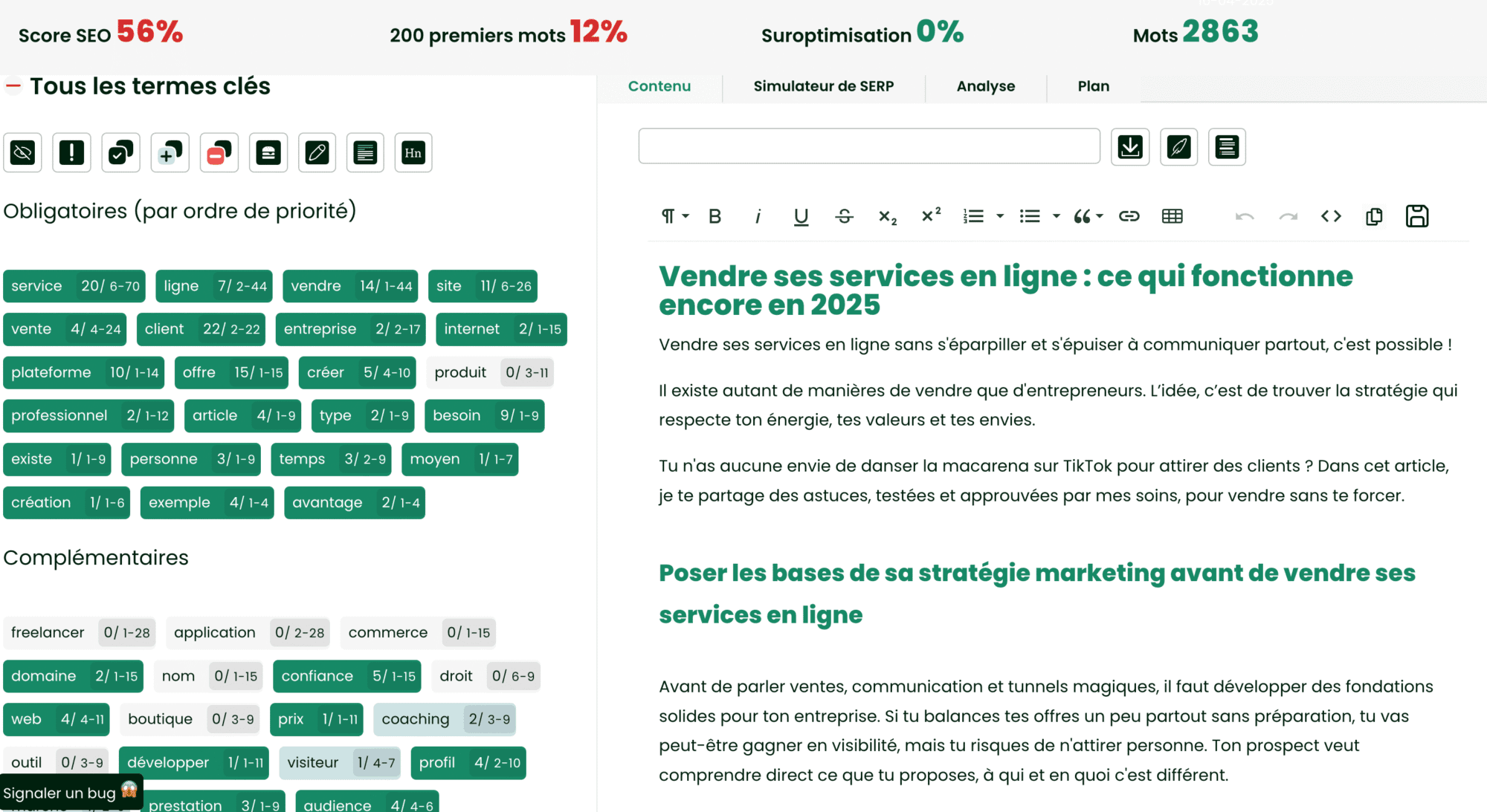 Présentation de l'éditeur de texte Thot SEO.